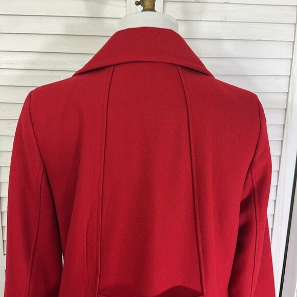 Calvin Klein Red Peacoat Size 12 Wool Blend - Picture 9 of 13